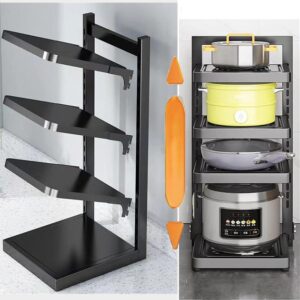 Кухонна полиця для зберігання каструль на 4 рівні для зберігання каструль регульована