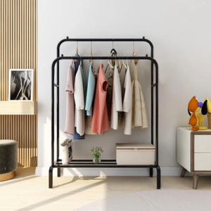Подвійна стійка для одягу чорного кольору Double floor Hanger