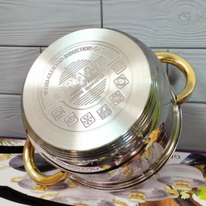 Набір кухонного посуду з нержавіючої сталі Grandhoff GOLD GR-7012 12 предметів з індукційним дном