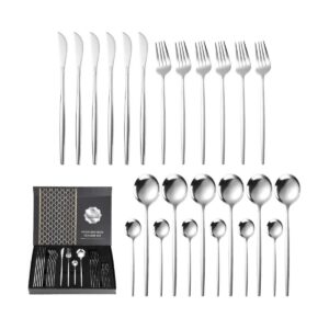 Набір столових приладів Kitchen Ware 24 шт. з нержавіючої сталі на 6 персон Silver