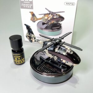 Автомобільний ароматизатор вертоліт з роздуванням на сонячній панелі + багаторазове просочення парфумів Камуфляж