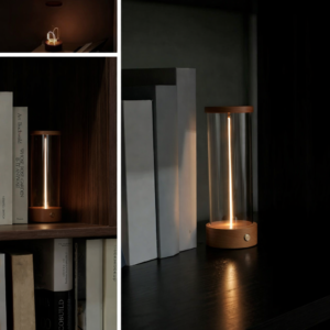 Настільний світильник з магнітною ниткою, від USB, 19х7см, / Лампа нічник / LED акумуляторна лампа Світле дерево