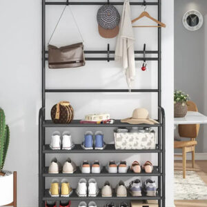 біла Універсальна вішалка для одягу New simple floor clothes rack 5 полиць
