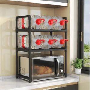 Універсальна полиця-стелаж для мікрохвильової печі 2 рівня 48х26х71 см YH-6616-2 чорна