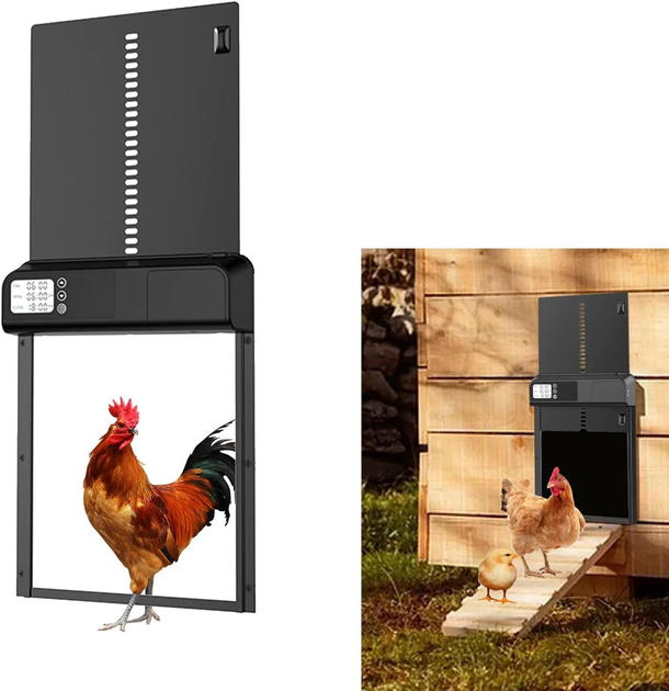 Автоматичні двері для курника з РК-дисплеєм та таймером, заслінка/ворота для сільськогосподарських птахів від хижаків