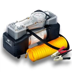 Автомобільний двопоршневий компресор із манометром 150 Вт, 12V, 85л/хв. + сумка Air Compressor 628-4×4 / Потужний повітряний насос