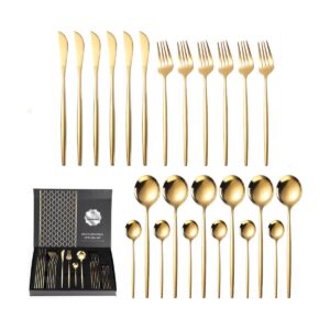 Набір столових приладів Kitchen Ware 24 шт. з нержавіючої сталі на 6 персон Gold