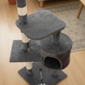 Будиночок – кігтеточка для кішок з ігровим комплексом MT04 40х40х116см