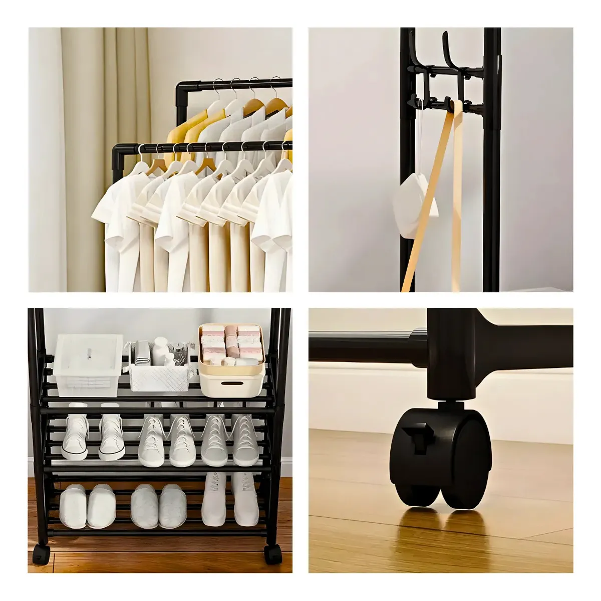 Подвійна стійка - вішалка, полиця для взуття AND XL-1484