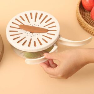 Двошаровий дренажний кошик / Миска для очищення фруктів із ситечком