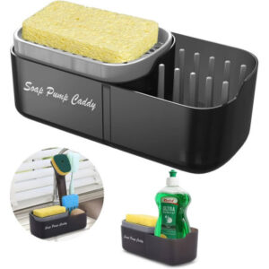 Контейнер-диспенсер для кухні. Дозатор для миючого засобу Soap Pump Caddy Чорний