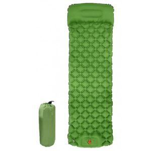Килимок надувний туристичний з подушкою матрац 190x60x5см зелений з чохлом