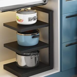 Кухонна полиця для зберігання каструль на 3 рівні для зберігання каструль регульована