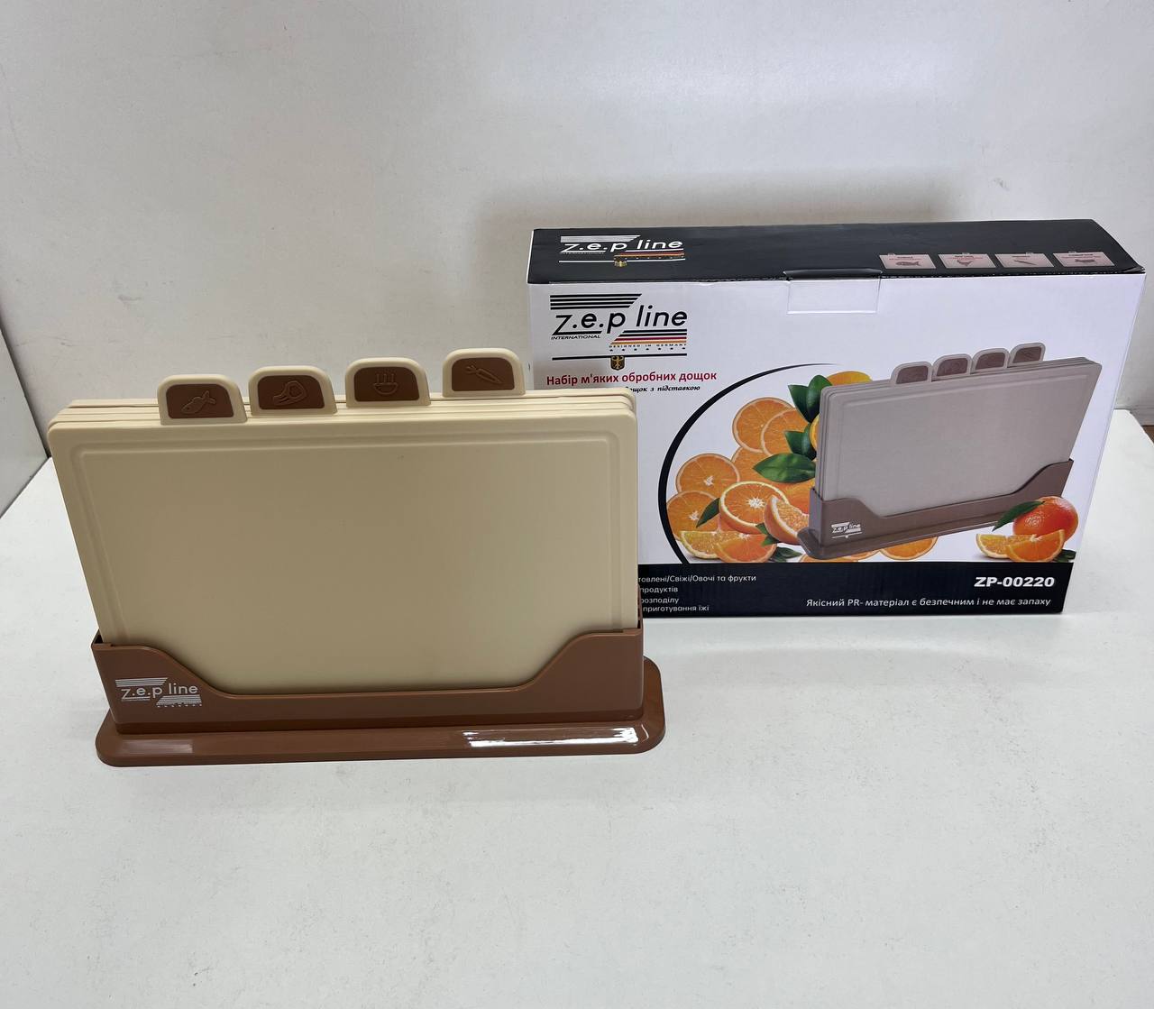 Кухонний набір дощок Zepline ZP-00220 5 предметів, з підставкою