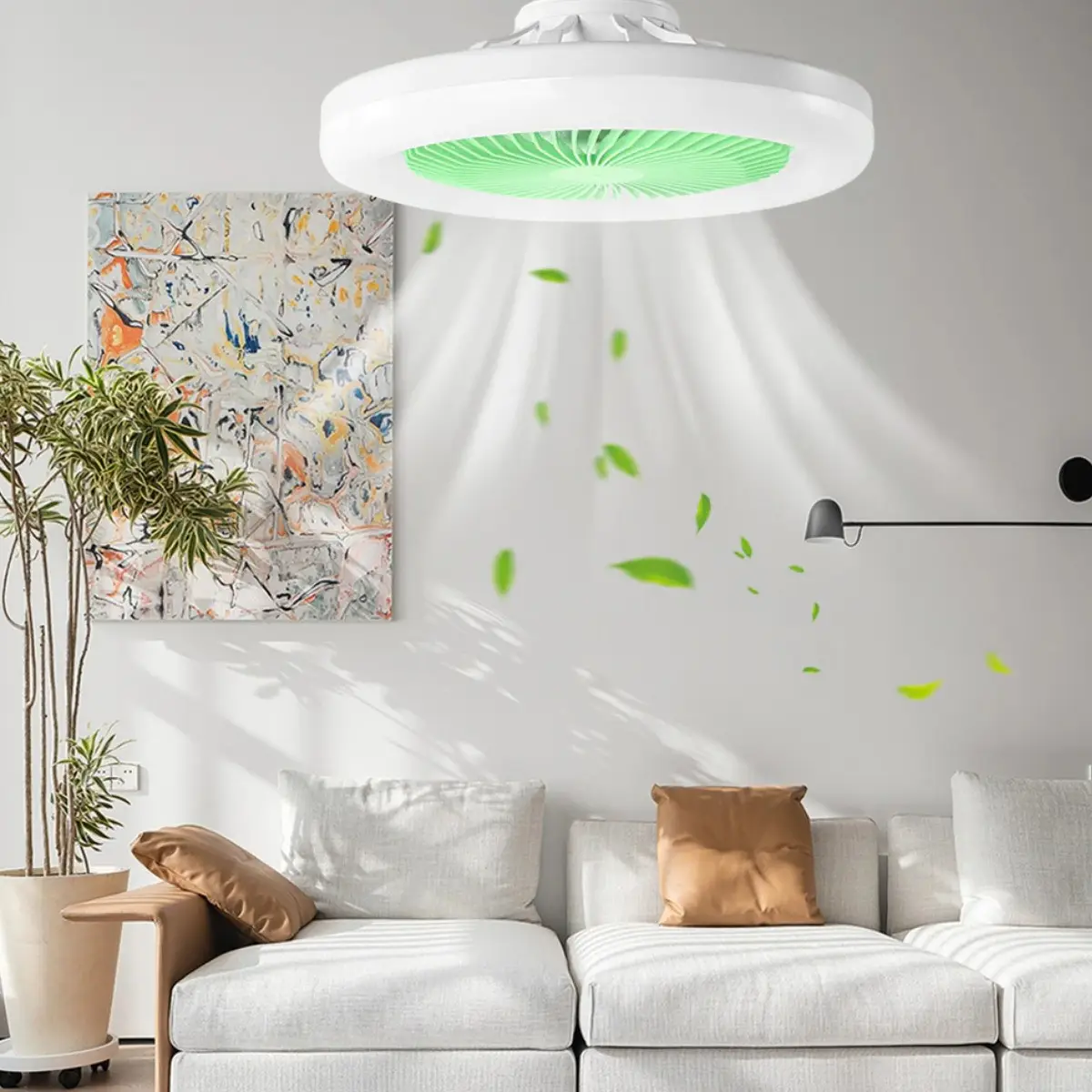 Лампа – вентилятор в патрон+пульт LED AROMATHERAPY FAN LIGHT CHP-008 RGB 2835RGB