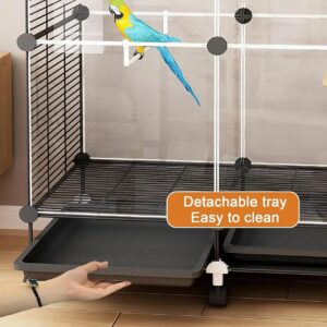 Металева клітка для птахів на колесах з аксесуарами 82х37х37см KP-82