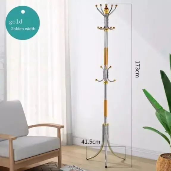 Металева підлогова стійка-вішалка для одягу Coat Rack тренога 16 гачків