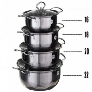 Набір каструль кухонних з кришками Grandhoff GR-3558 8 предметів багатошарове дно