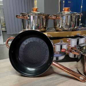 Набір кухонного посуду з нержавіючої сталі Yimattel 12 предметів з індукційним дном