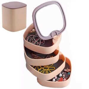 Настільний органайзер для ювелірних виробів з дзеркалом та поворотними скриньками на 360 градусів