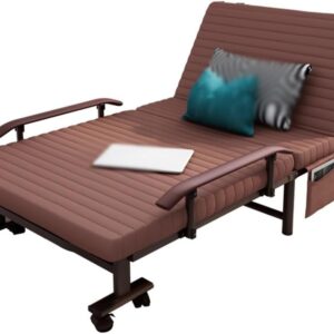 Односпальне складне ліжко з відкидною спинкою / Портативне ліжко, розкладачка для дому 190х80х28см