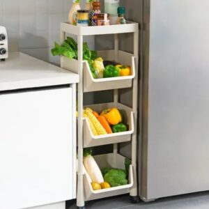 Пластикова етажерка на коліщатках полиця для зберігання книг, документів, журналів, дитячих іграшок, посуду