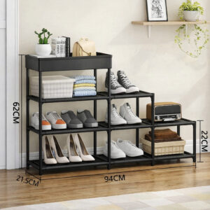 Полиця для взуття 4 вертикальні полиці метал вертикальне розташування
