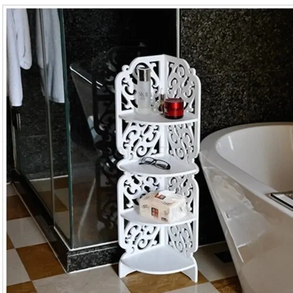 Полиця стелаж пластикова у ванну кутова PK-04 (80cm*20cm*20cm)