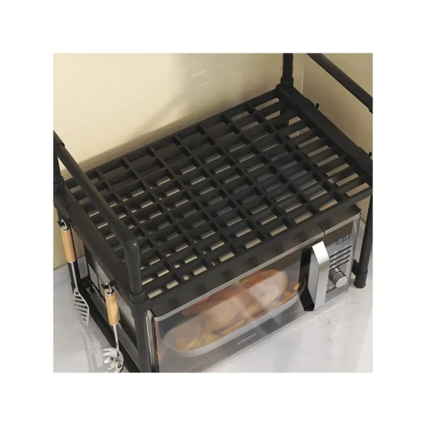 Полиця-стелаж для кухонного посуду з гачками YH-6616-1 Універсальна полиця для кухні 48х26х49 см