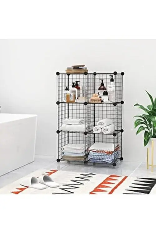 Портативний металевий модульний стелаж для зберігання речей на 6 секцій