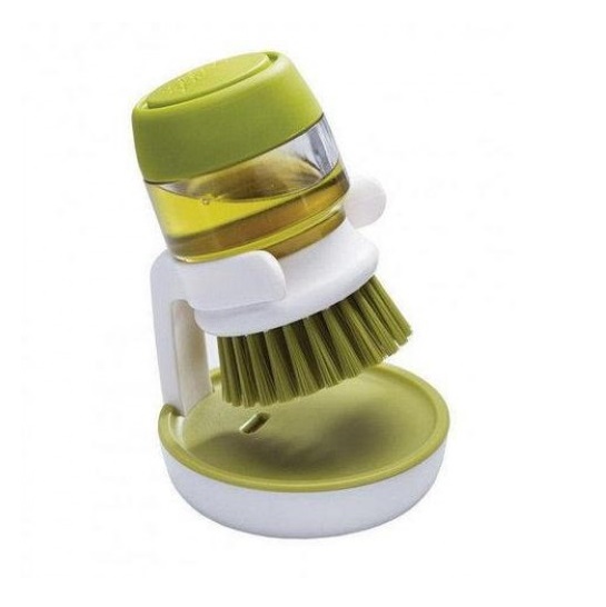 Щітка для миття посуду з дозатором для миючого засобу Soap Brush