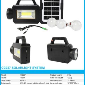 Система автономного освітлення та зарядки з трьома лампочками та POWER BANK CC027