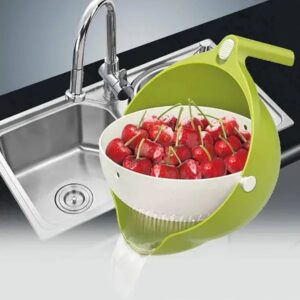 Універсальна миска – дуршлаг Mesh Strainer Drain Basket ∙ Господарський силіконовий кошик зі зливом 2в1