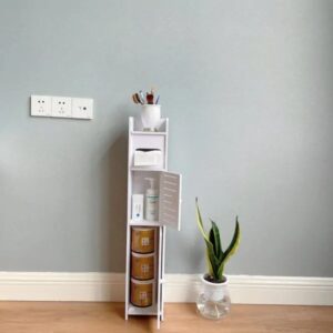 Вузька шафа для ванної кімнати та туалету, тримач туалетного паперу для підлоги PK-01 (80cm*15cm*15cm)