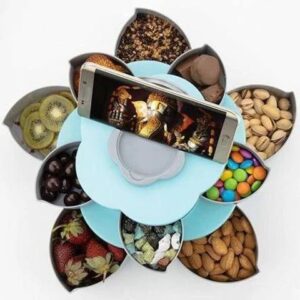 Складна двоярусна цукерка SUNROZ Flower Candy Box, що обертається, для цукерок і фруктів