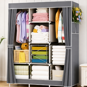Універсальна тканинна шафа для зберігання речей HCX WARDROBE NEW CL-128 / Складаний органайзер для одягу 170х130х45см