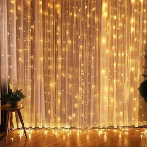 Гірлянда Водоспад USB штора 3х2м, білий теплий, 200 LED + пульт / Новорічна світлодіодна гірлянда на вікно