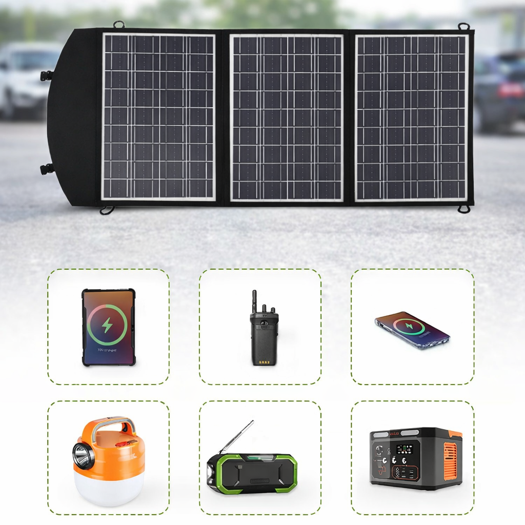 Складна Сонячна Панель 100w / Портативна сонячна панель на 3 секції USB 100W