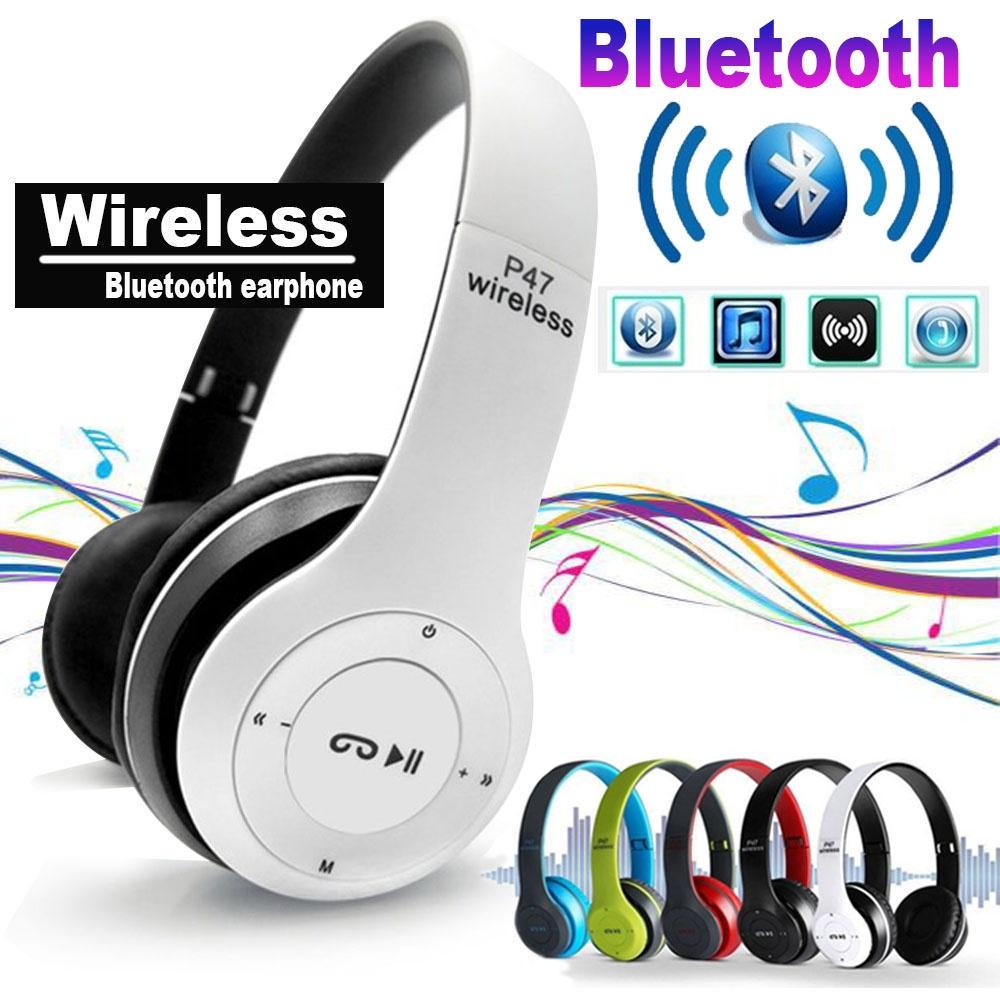 Білі Бездротові Навушники Wireless P-47 Bluetooth + MicroSD + FM Радіо