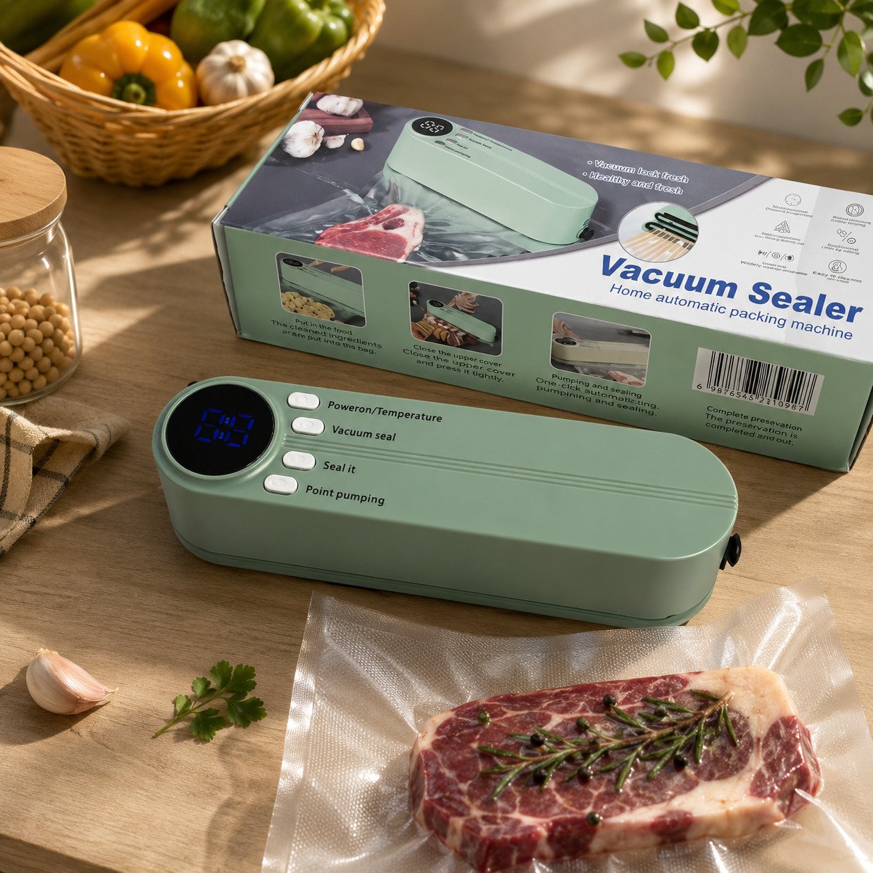 Акумуляторний вакуумний пакувальник Vacuum Sealer