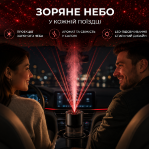 Ароматизатор зоряне небо XT036 / Зволожувач з ефектом зоряного неба / Ароматизатор автомобільний