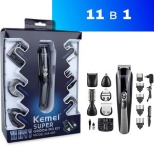 Бритва, триммер, машинка для стрижки волосся Kemei KM-600 тримвер з підставкою.