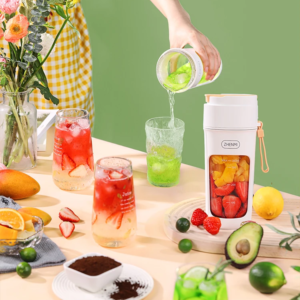 Блендер на акумуляторі для коктейлів та фрешів міні JUICER KS-FSV8 W14 M
