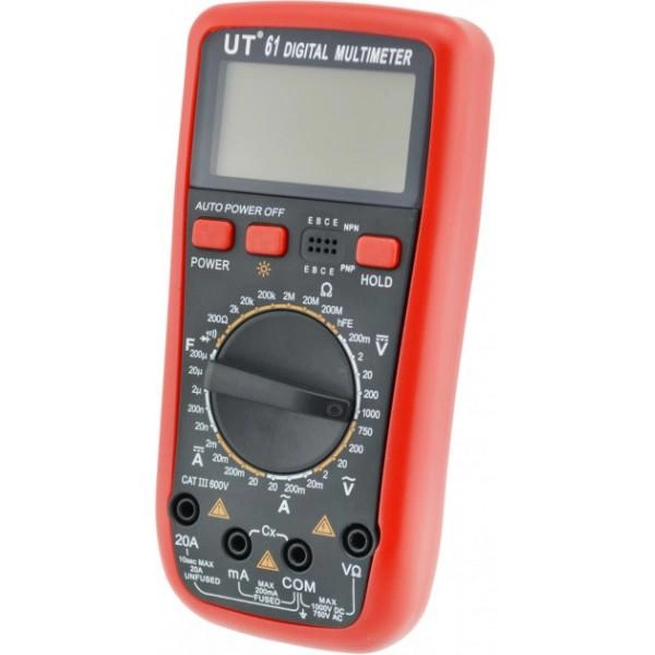 Цифровий мультиметр DT UT-61A з температурою та підсвічуванням екрану / Електричний тестер напруги / Вольтметр