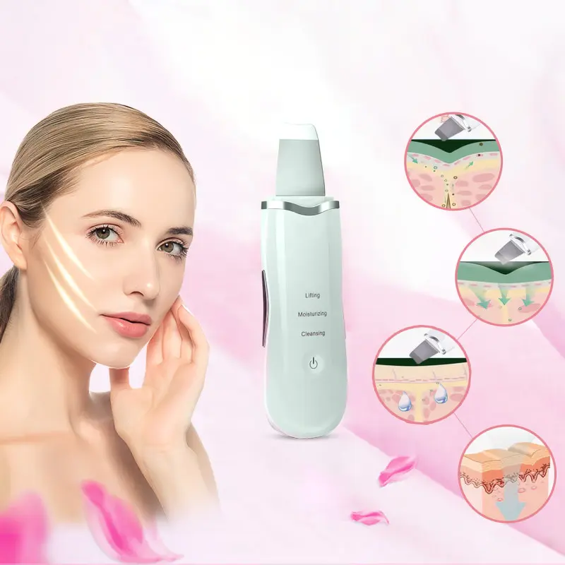 Ультразвуковий скраббер портативний для чищення обличчя Face Cleaner 8816 / Очищувач порів / Скрабер ліфтинг