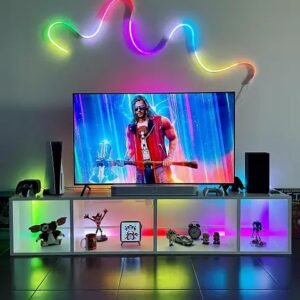 Розумна гнучка LED Neon RGB стрічка-шланг 5 метрів від USB керування режимами з телефону, Bluetooth додаток, пульт