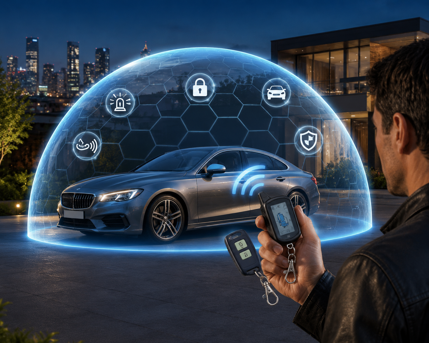 Автосигналізація CAR ALARM 2 WAY B9 / Двостороння автомобільна сигналізація з автозапуском та інтелектуальним запуском двигуна