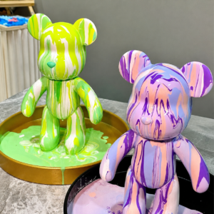 Флюїдний ведмедик DIY Creative Fluid Bear з фарбами 3 шт / Набір розмальовка для творчості ведмежа