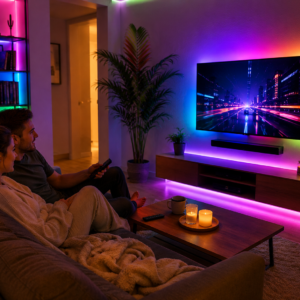 Гнучка світлодіодна стрічка RGB USB 15м / Стрічка на USB на монітор, меблі + пульт / LED стрічка від павербанку