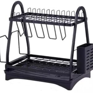 Сушарка для посуду Edenberg настільна 2 яруси 50х30х38 чорна (EB-17982)